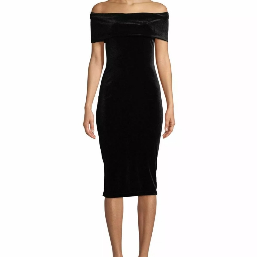 BCBGeneration Midi Off-the-Shoulder Velvet